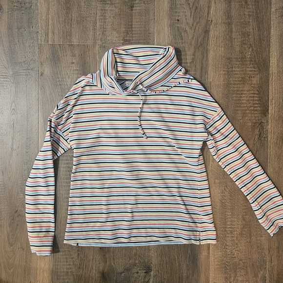 Talbots Petite Multicolor Striped Cowl Neck Top - Picture 1 of 5